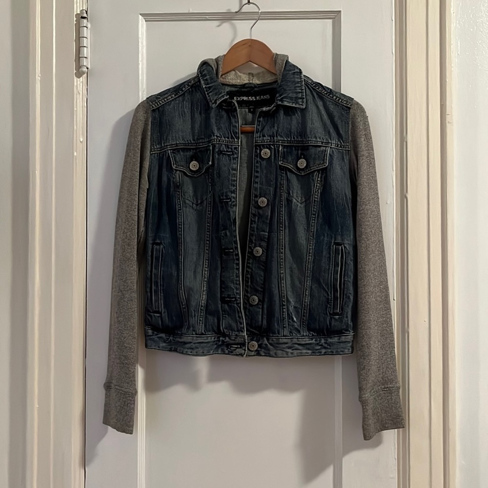 Express Fall Jean Jacket Hoodie